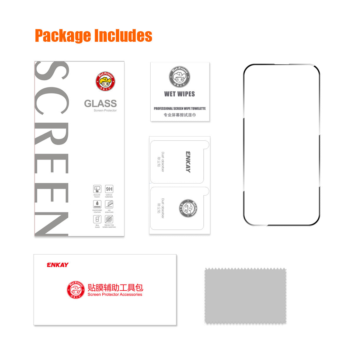 Uniqkart For iPhone 15 Pro 2.5D 0.26mm Screen Protector Silk Printing Full Glue High Aluminium-silicon Glass Full Cover Film