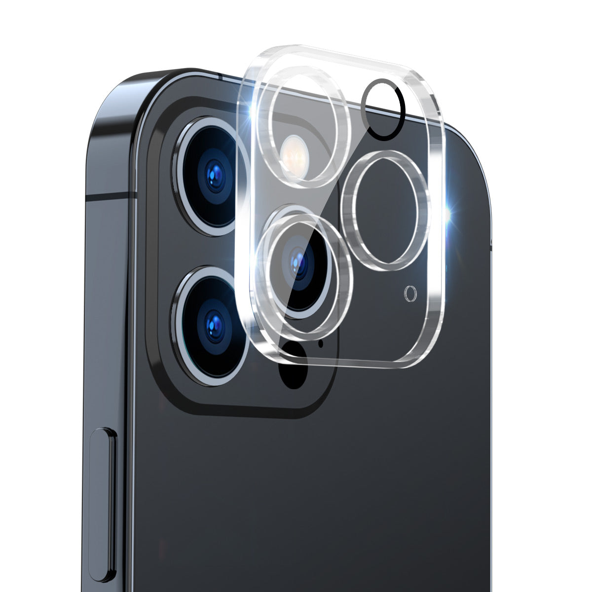 Uniqkart For iPhone 15 Pro / 15 Pro Max Camera Lens Protector HD Tempered Glass Full Coverage Lens Guard