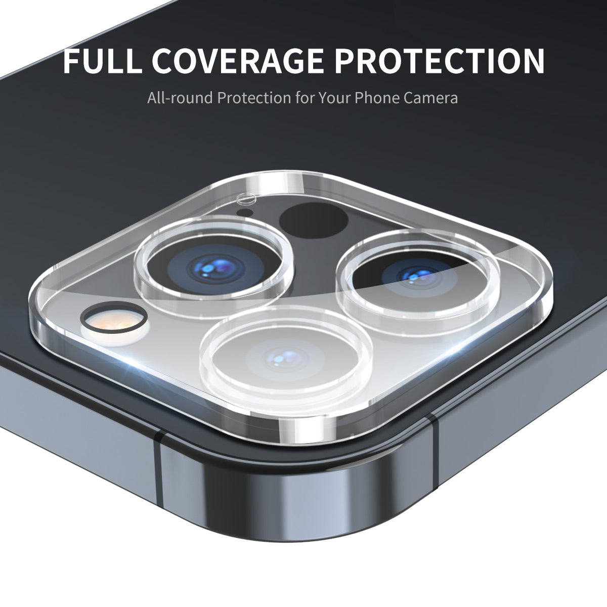 Uniqkart For iPhone 15 Pro / 15 Pro Max Camera Lens Protector HD Tempered Glass Full Coverage Lens Guard