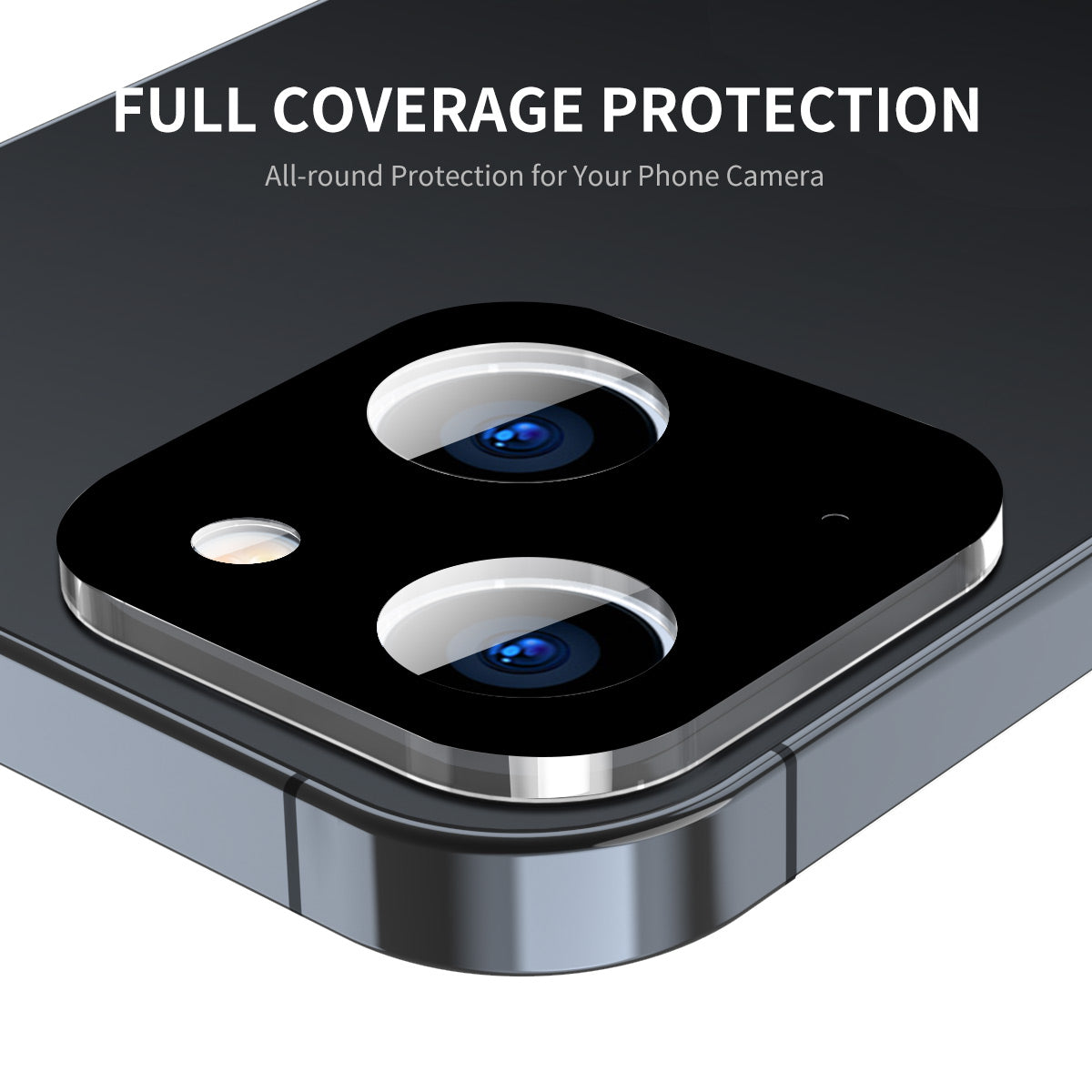 Uniqkart For iPhone 15 / 15 Plus Tempered Glass Camera Lens Protector Full Cover Silk Printing Lens Film