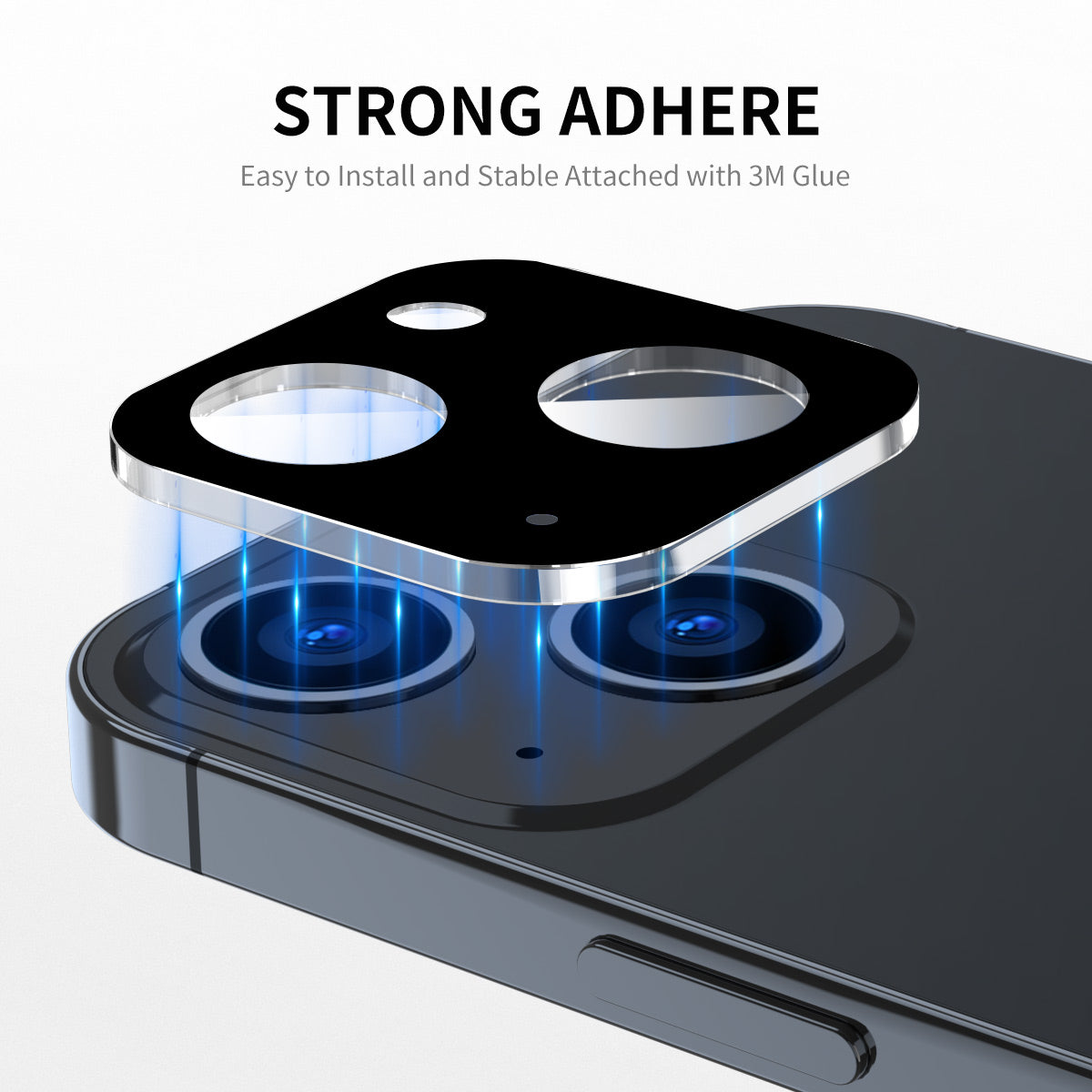 Uniqkart For iPhone 15 / 15 Plus Tempered Glass Camera Lens Protector Full Cover Silk Printing Lens Film