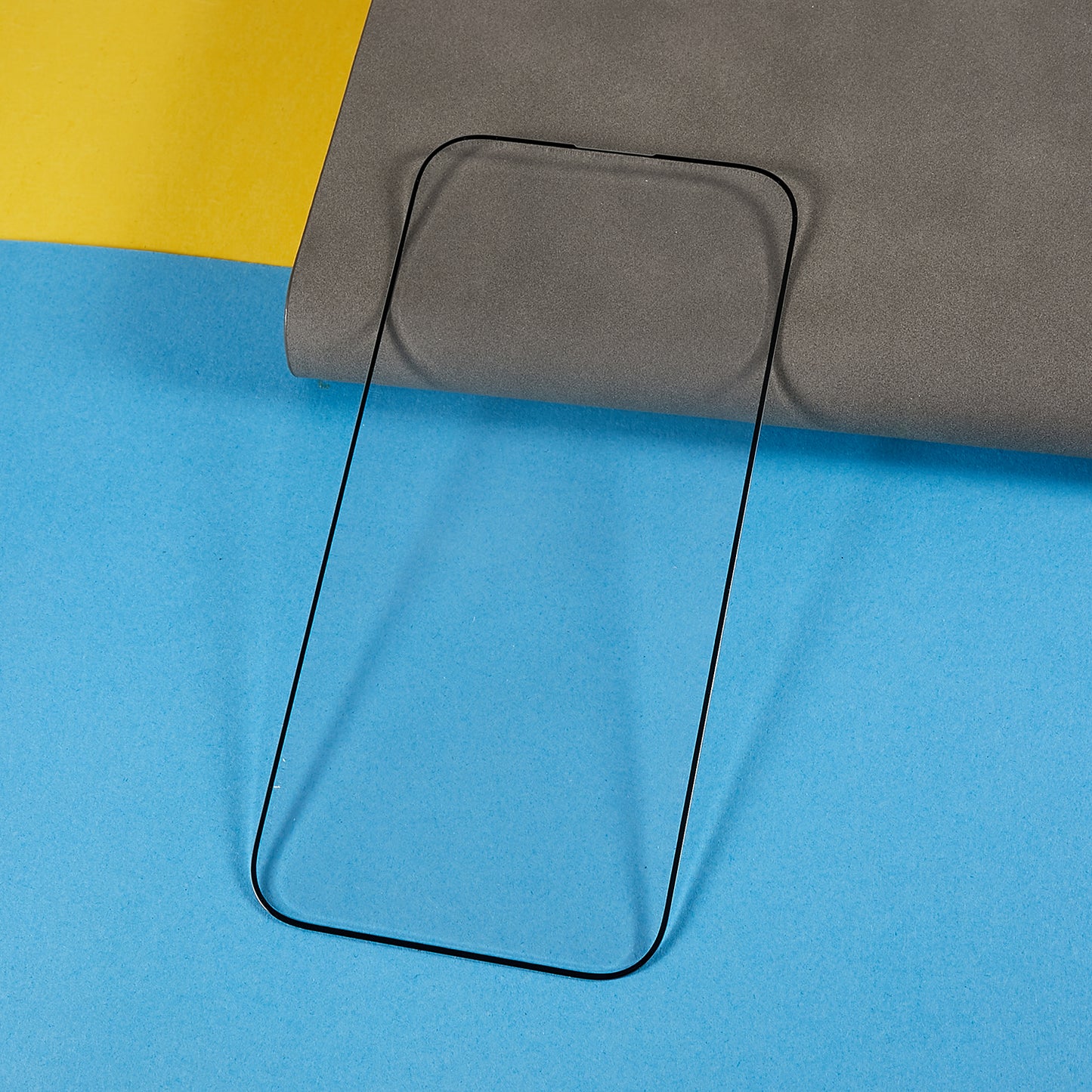 Tempered Glass Phone Screen Protector for iPhone 15 Plus Silk Printing Black Edge Full Cover Screen Film