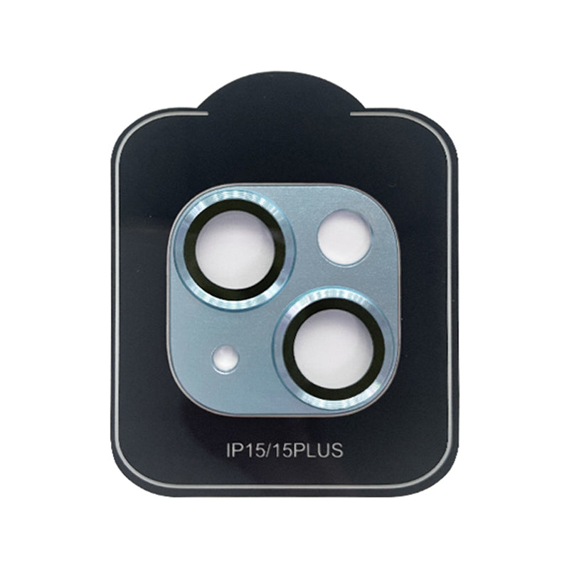Uniqkart For iPhone 15 / 15 Plus Tempered Glass Camera Lens Protector Matte Phone Rear Lens Film - Blue