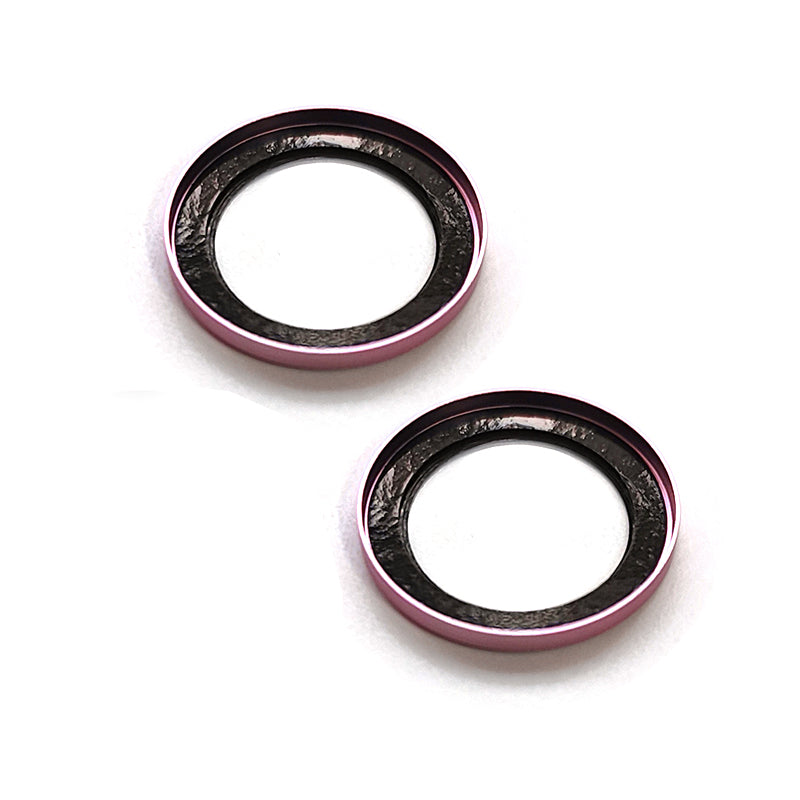 Uniqkart For iPhone 15 / 15 Plus Glitter Camera Lens Protector Tempered Glass AR Clear Back Lens Film - Pink