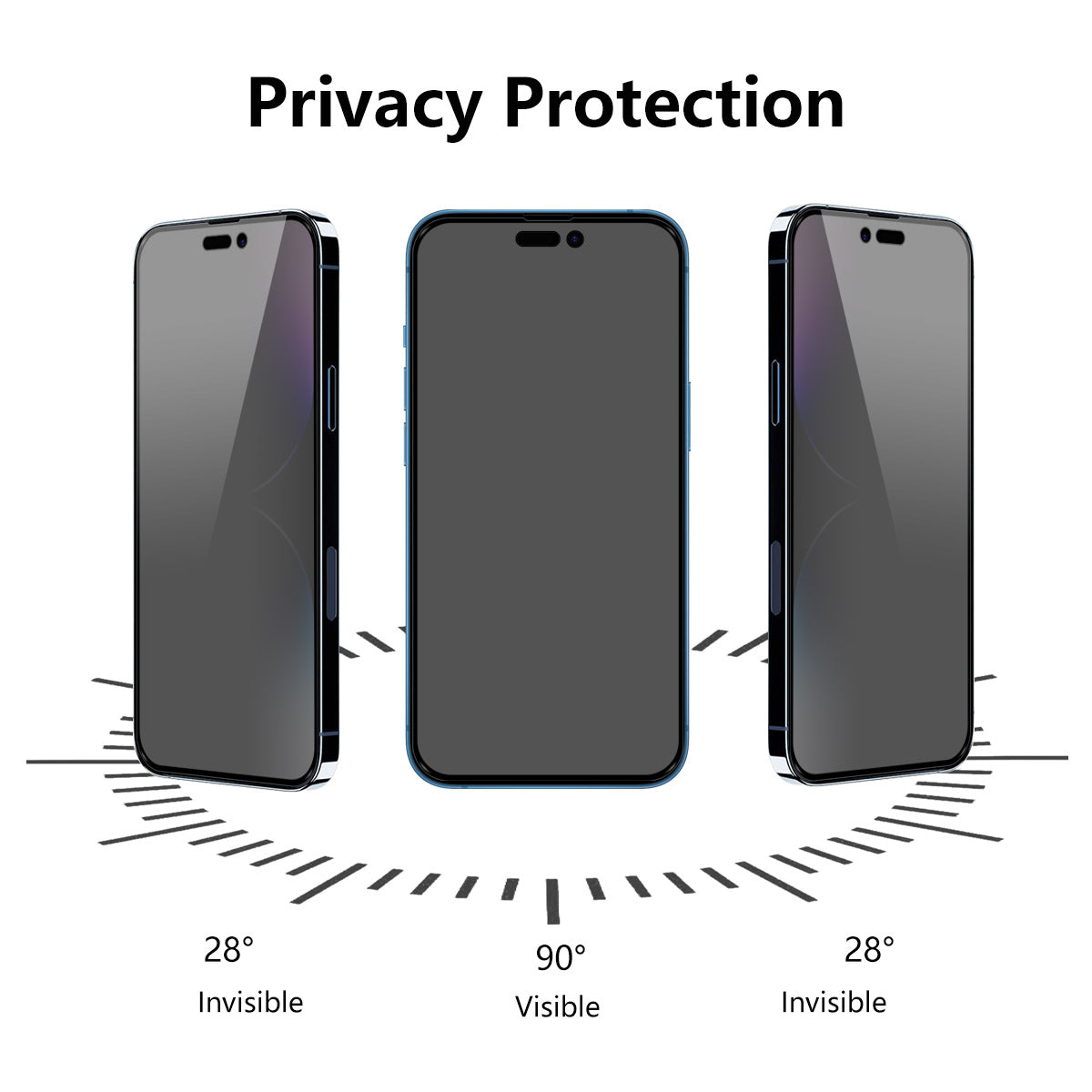 Uniqkart For iPhone 15 Plus Privacy Screen Protector 28-degree Anti-peep Tempered Glass Film
