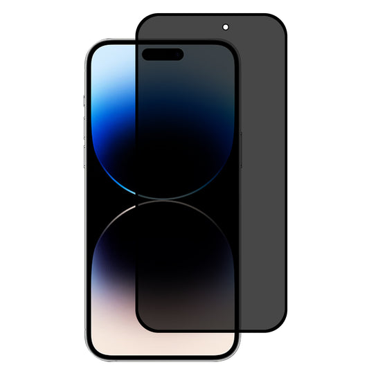 Uniqkart for iPhone 15 Pro Anti-peep High Aluminium-silicon Glass Film Full Glue Silk Printing Full Coverage Screen Protector