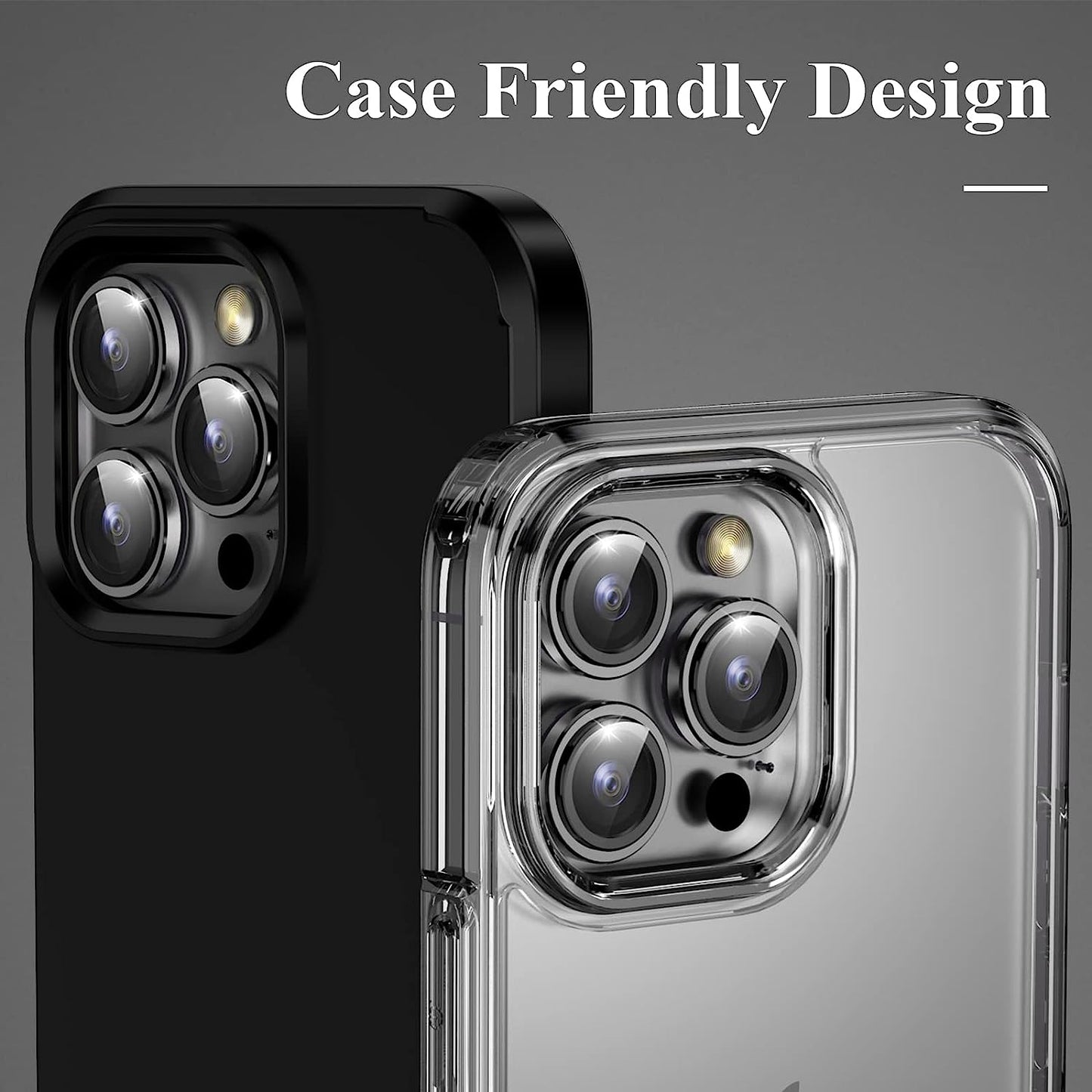 Uniqkart for iPhone 15 Pro / 15 Pro Max Camera Lens Protector Set CD Vein Metal Individual Ring Tempered Glass Lens Film - Silver