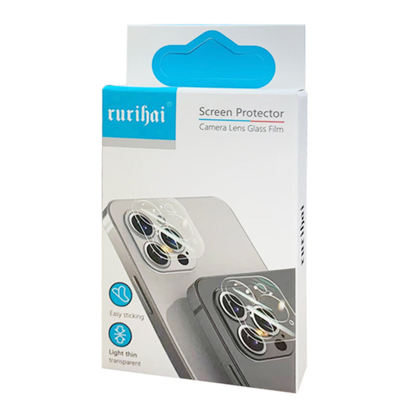 Uniqkart For iPhone 15 / 15 Plus Crystal Clear Camera Lens Protector Aluminum Alloy + Tempered Glass Lens Film - Navy Blue