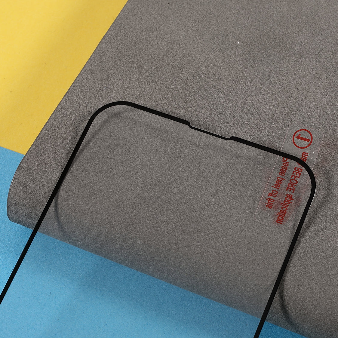 Uniqkart for iPhone 15 Pro Max High Aluminum-silicon Glass Full Screen Protector Silk Printing Full Glue Film