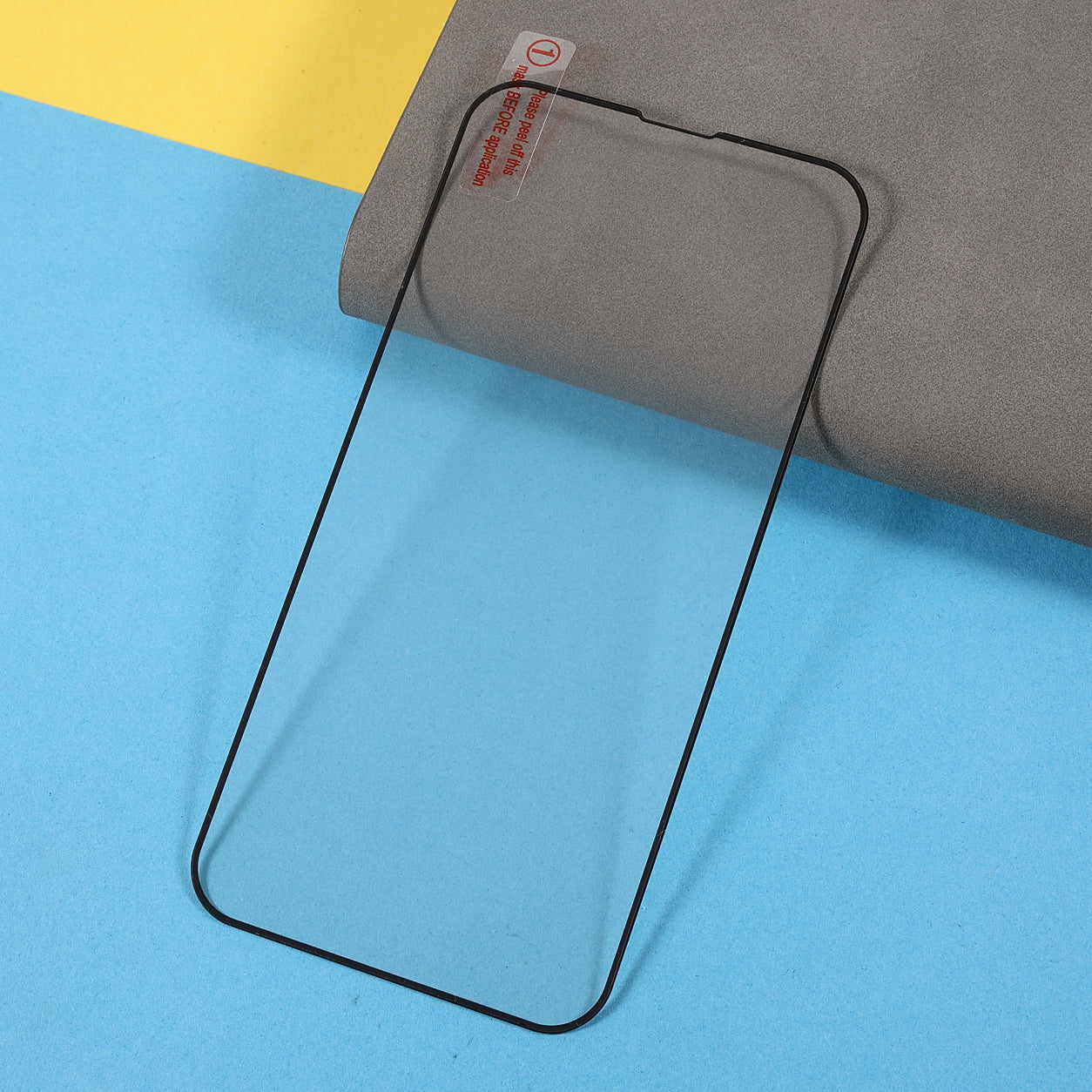Uniqkart for iPhone 15 Pro Max High Aluminum-silicon Glass Full Screen Protector Silk Printing Full Glue Film