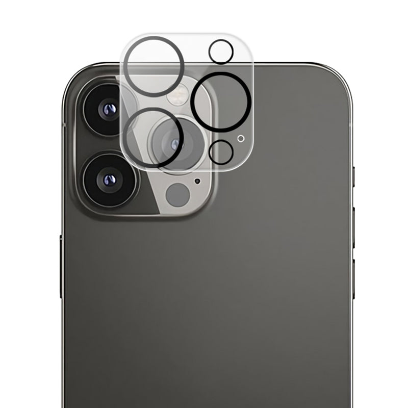 Uniqkart for iPhone 15 Pro / 15 Pro Max 3D Silk Printing Camera Lens Film Tempered Glass Phone Rear Lens Protector