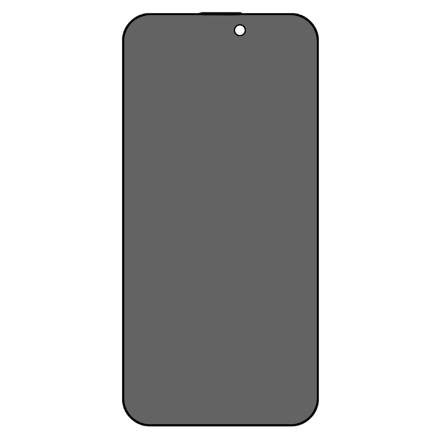 Uniqkart for iPhone 15 Pro Full Glue 180 Degree Anti-Spy Silk Printing Full Screen Protector Tempered Glass Film