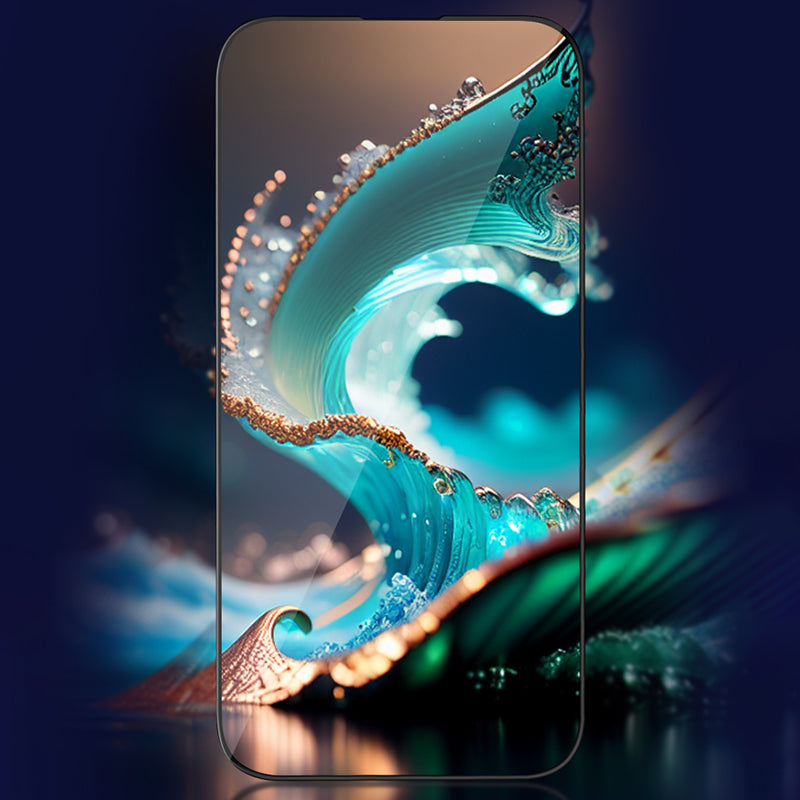 Uniqkart For iPhone 15 Pro 2.5D Tempered Glass Full Screen Protector Ultra Clear Silk Printing Full Glue Film