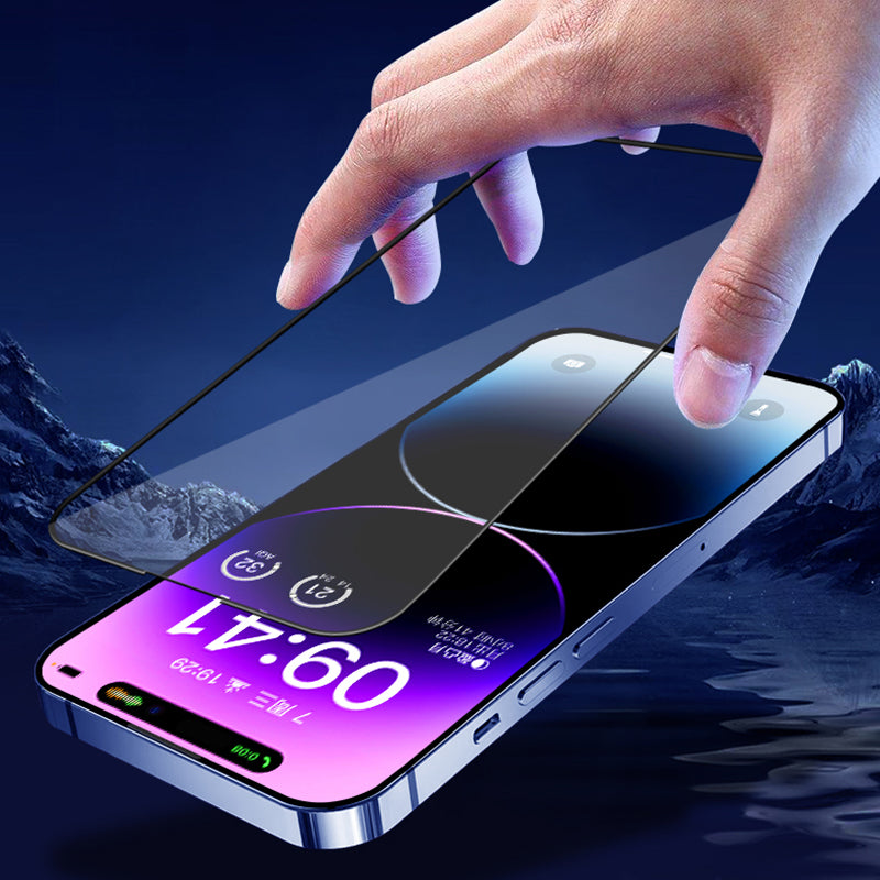 Uniqkart For iPhone 15 Pro 2.5D Tempered Glass Full Screen Protector Ultra Clear Silk Printing Full Glue Film