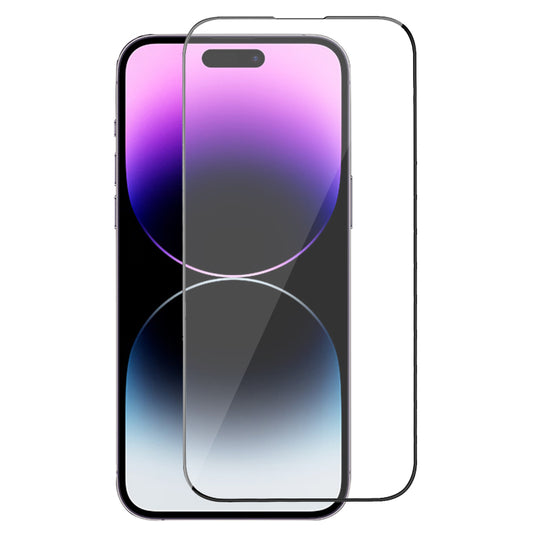 Uniqkart 2.5D Full Screen Protector for iPhone 15 Pro Max , Silk Printing Full Glue Tempered Glass HD Clear Film
