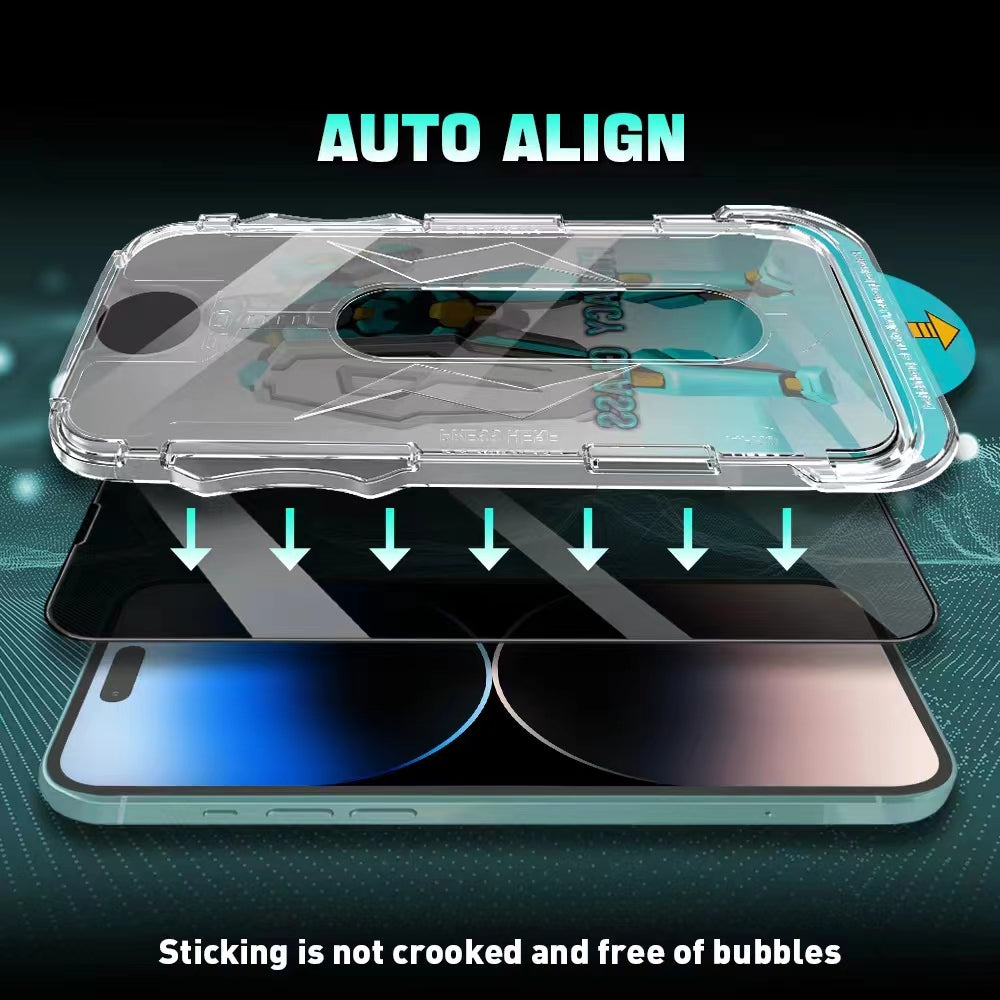 Uniqkart For iPhone 15 Pro Max 28 Degree Privacy Protection Screen Protector Anti-spy Tempered Glass Film