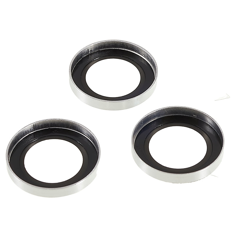 Uniqkart for iPhone 15 Pro / 15 Pro Max Camera Lens Protector Set Tempered Glass Glitter Bling Ring Lens Film - Silver