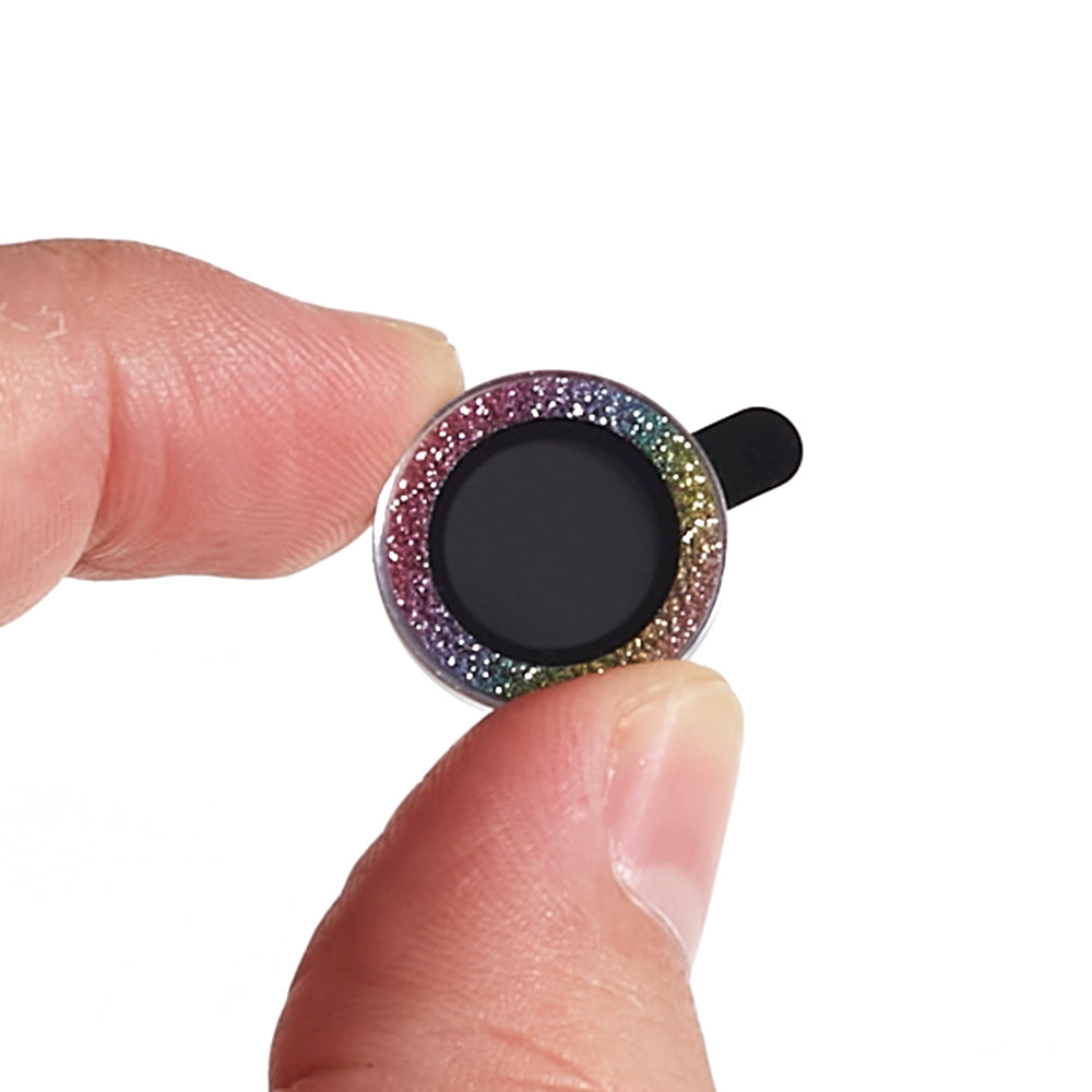 Uniqkart for iPhone 15 / 15 Plus Camera Lens Protector Set Bling Glitter Metal Ring Tempered Glass Lens Film - Multi-color