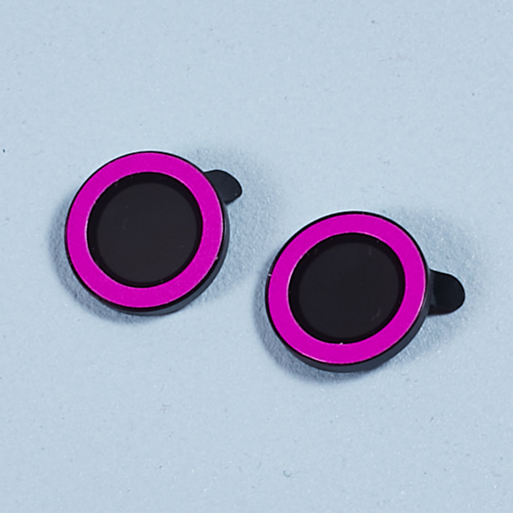 Uniqkart for iPhone 15 / 15 Plus Camera Lens Protector Set Luminous Ring Tempered Glass Back Lens Film - Purple