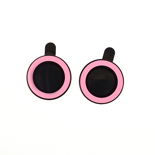Uniqkart for iPhone 15 / 15 Plus Camera Lens Protector Set Luminous Ring Tempered Glass Back Lens Film - Rose