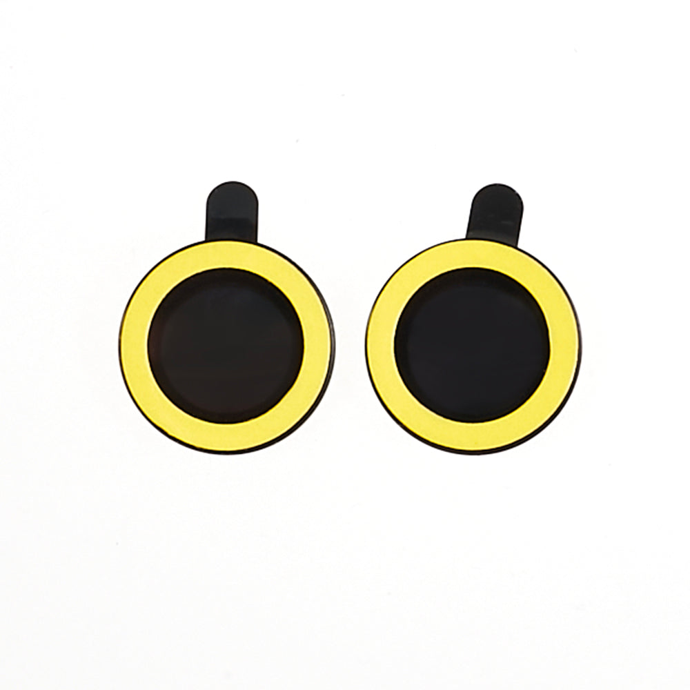 Uniqkart for iPhone 15 / 15 Plus Camera Lens Protector Set Luminous Ring Tempered Glass Back Lens Film - Yellow