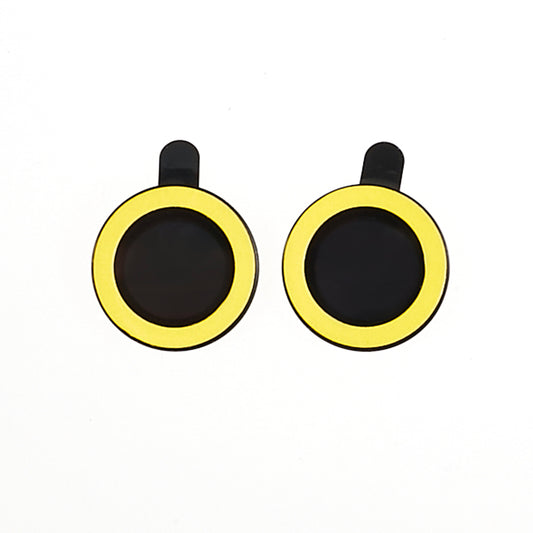 Uniqkart for iPhone 15 / 15 Plus Camera Lens Protector Set Luminous Ring Tempered Glass Back Lens Film - Yellow