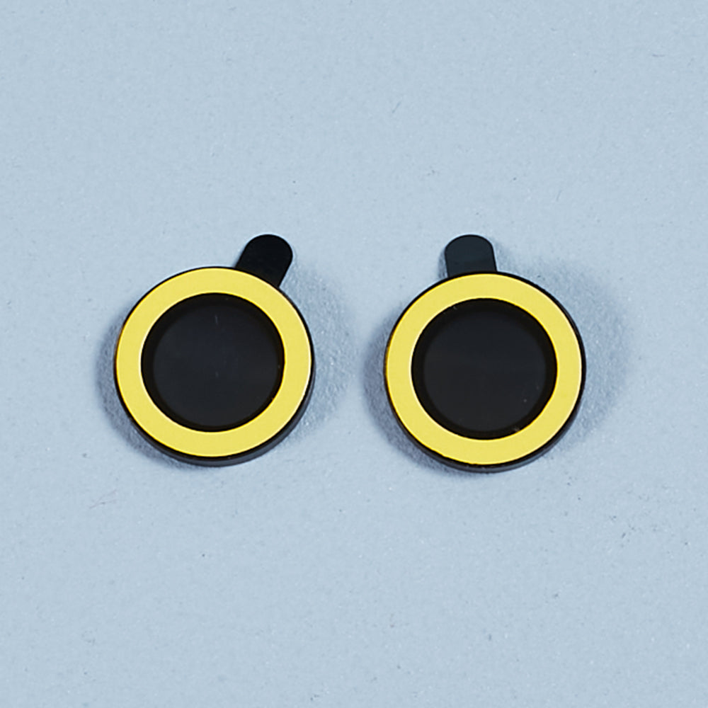 Uniqkart for iPhone 15 / 15 Plus Camera Lens Protector Set Luminous Ring Tempered Glass Back Lens Film - Yellow