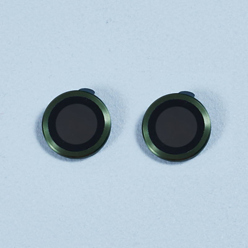 Uniqkart for iPhone 15 / 15 Plus Camera Lens Protector Set Electroplating Ring HD Tempered Glass Lens Film - Green