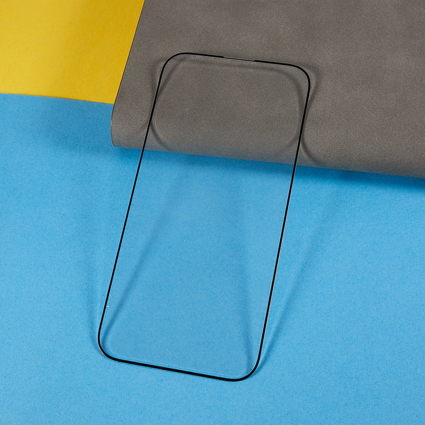 Uniqkart for iPhone 15 Tempered Glass Screen Protector Silk Printing Diamond Cut Edge Full Coverage HD Clear Film