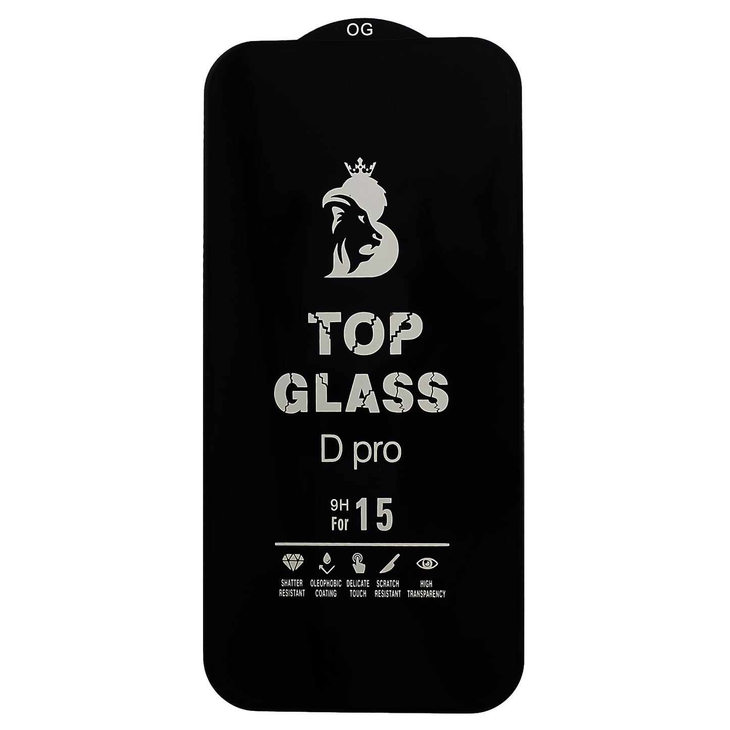 D Pro For iPhone 15 Silk Printing Screen Protector HD Tempered Glass 9H Hardness Film