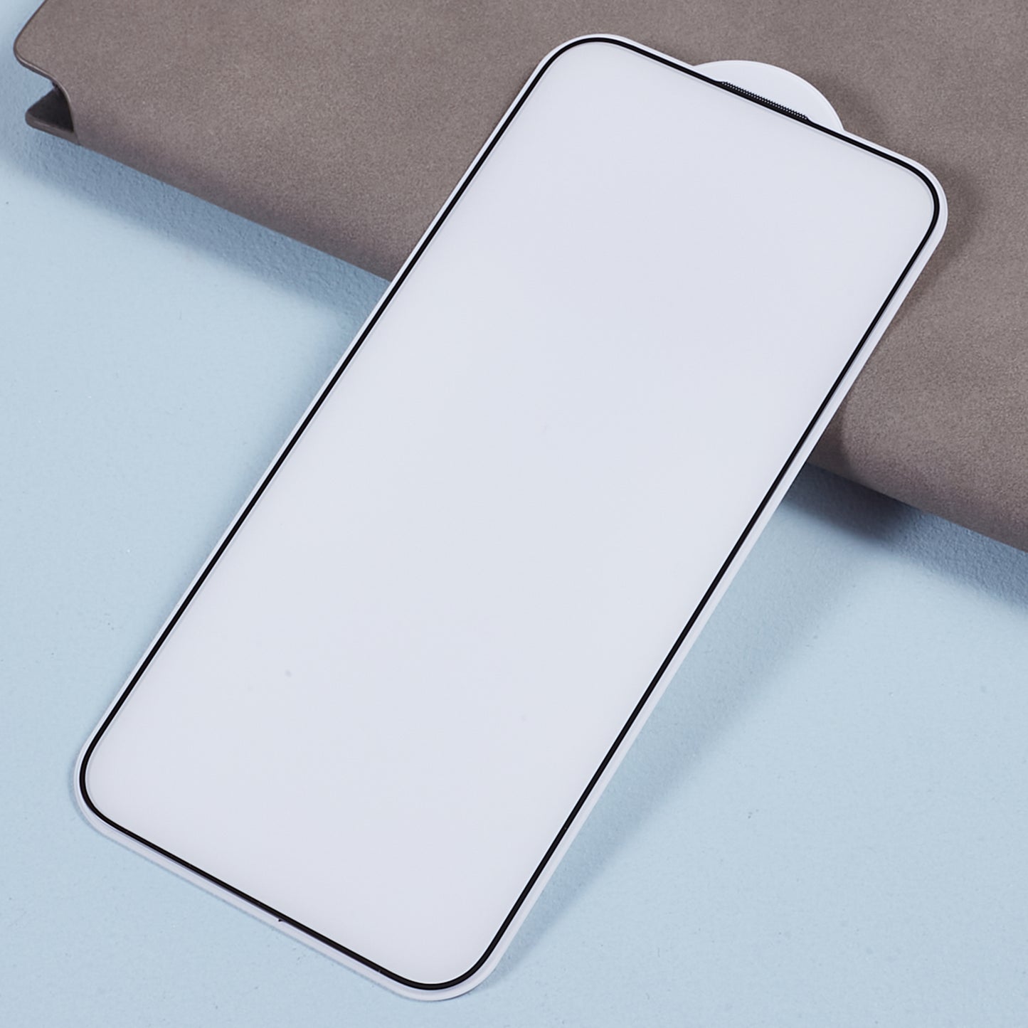 Uniqkart for iPhone 15 Plus Thick Glue Screen Protector Silk Printing High Aluminum-silicon Glass Full Cover Film with Anti-dust Net