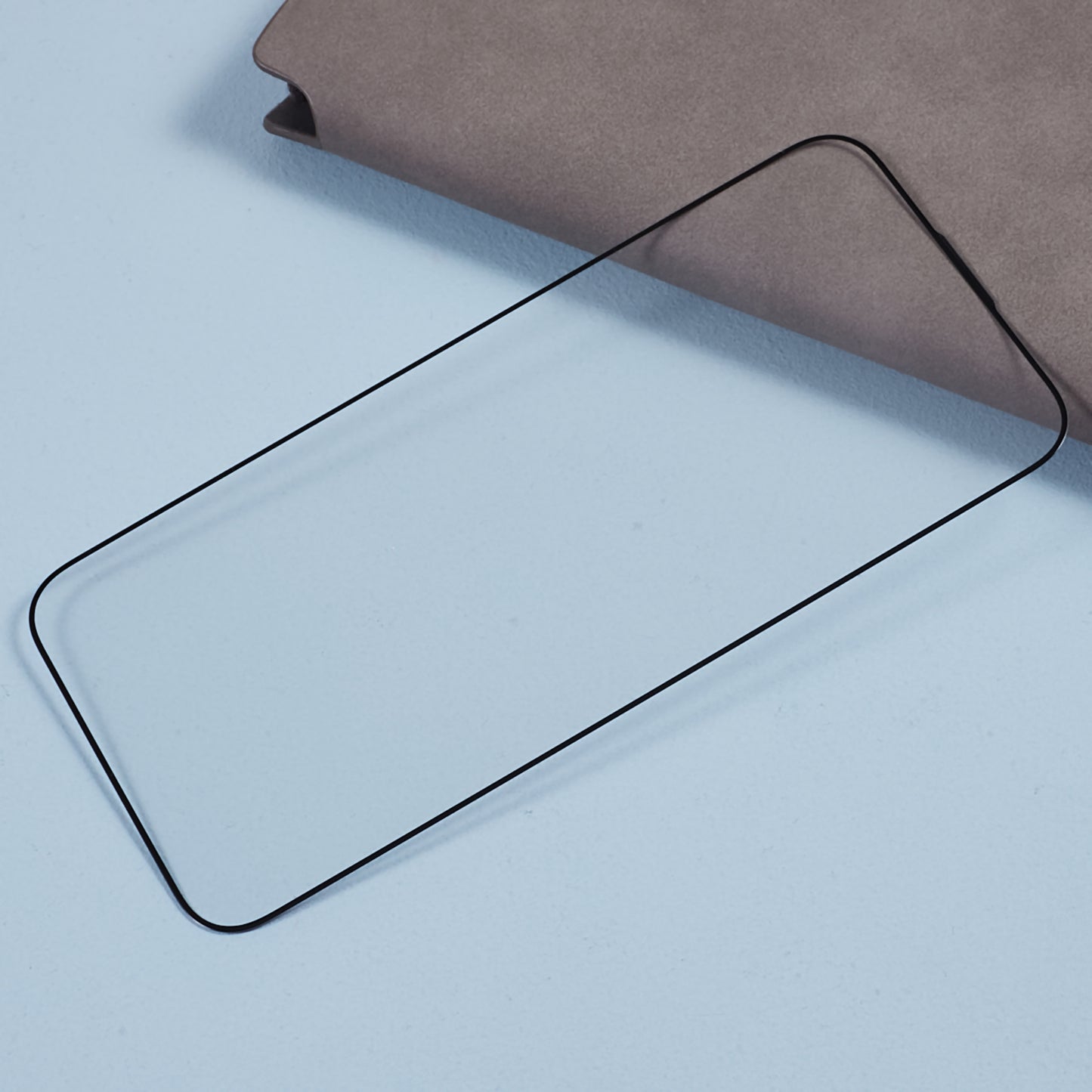 Uniqkart for iPhone 15 Plus Thick Glue Screen Protector Silk Printing High Aluminum-silicon Glass Full Cover Film with Anti-dust Net