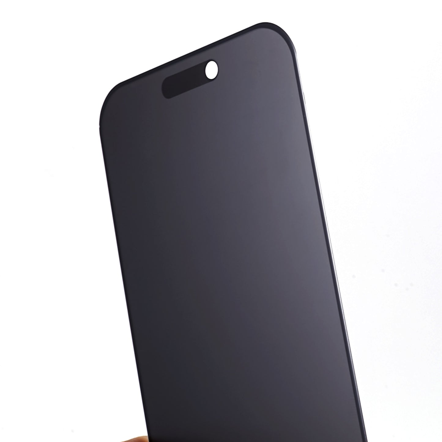 Uniqkart for iPhone 15 Plus Matte Privacy Screen Protector Full Cover 180-degree Anti-spy Tempered Glass Film with Anti-dust Net
