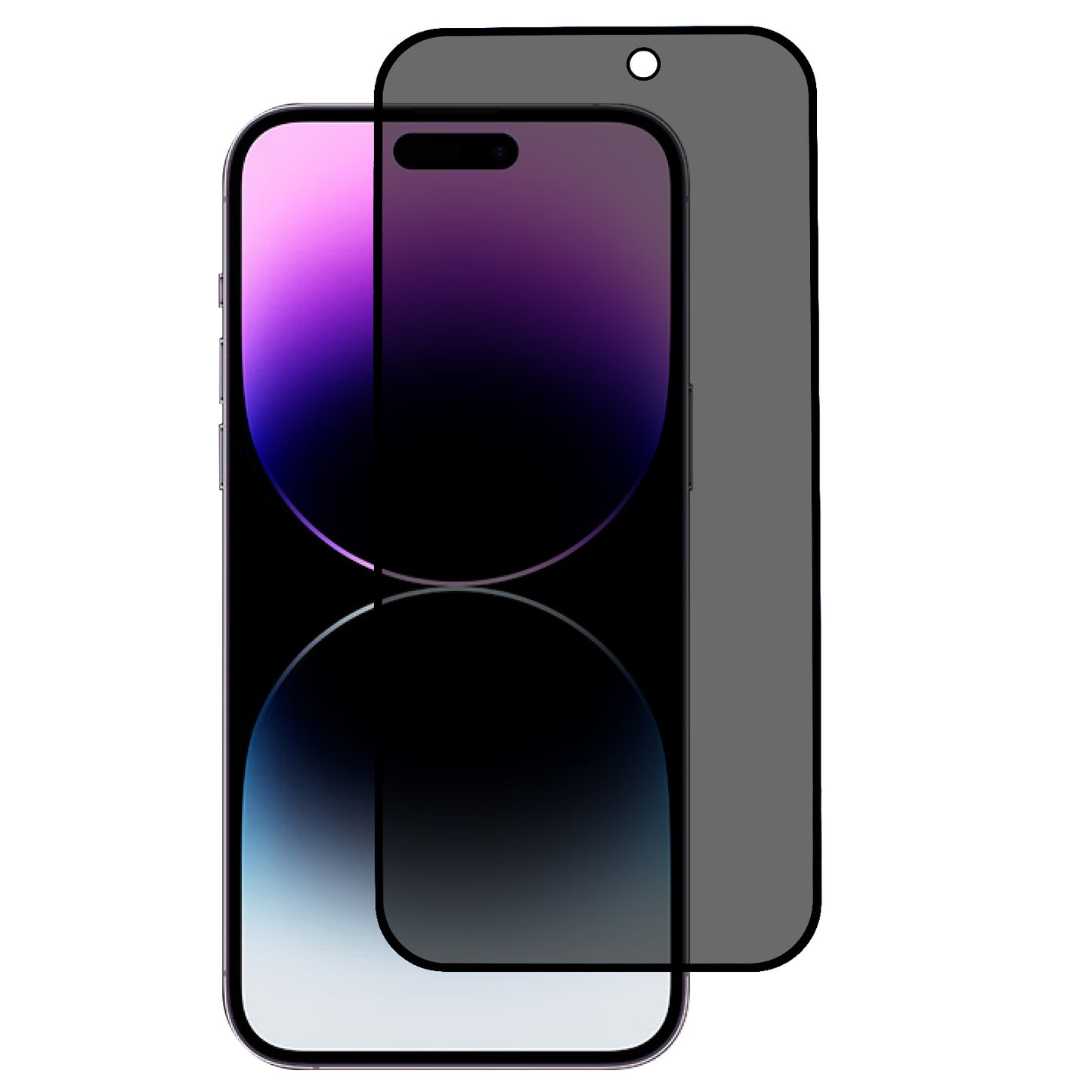 Uniqkart for iPhone 15 Pro Max Privacy 180-degree Screen Protector Anti-dust Full Coverage Matte Tempered Glass Film