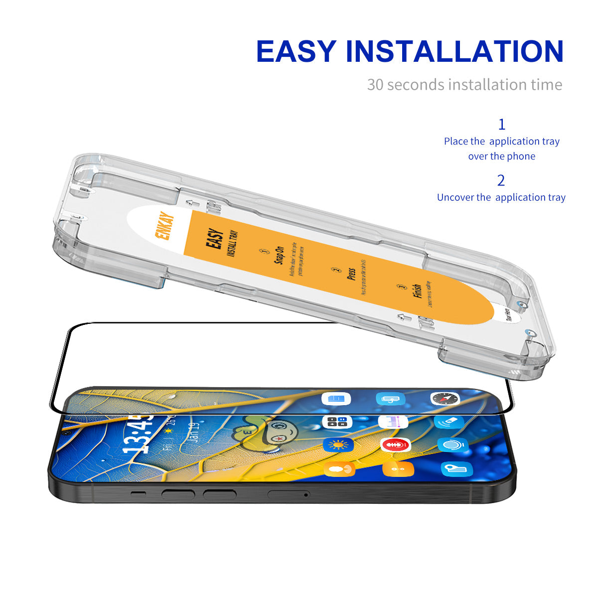 ENKAY HAT PRINCE For Xiaomi Redmi Note 13 Pro 4G / 5G / Poco M6 Pro 4G Silk Printing Screen Protector HD Transparent