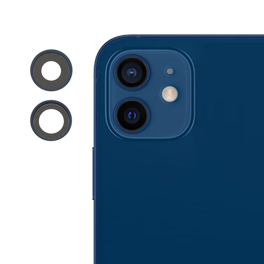 OEM Back Rear Camera Lens Ring Cover with Glass Lens Replacement Part for iPhone 12 / 12 mini - Blue