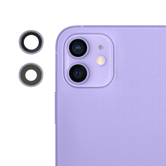 OEM Back Rear Camera Lens Ring Cover with Glass Lens Replacement Part for iPhone 12 / 12 mini - Purple
