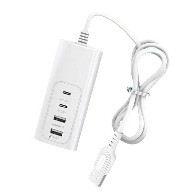0.3m USB Plug PD 25W Fast Charge Power Socket 2 USB + 2 Type-C Phone Tablet Charger Charging Station