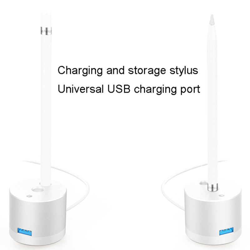 Desktop Charger Adapter for Apple Pencil (1st Generation) Charging Station with LED Light, USB Interface - Black