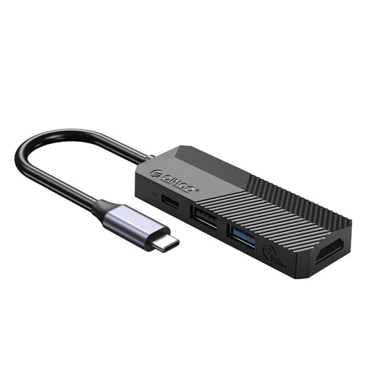 Uniqkart MDK-4P GY-BP 4-in-1 USB C Hub Type C to 1xUSB 3. 0 Port + 1xUSB 2.0 Port + 1xHDMI Port + 1xPD Charging Type C Port