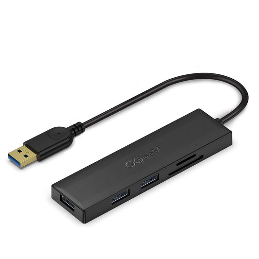 Uniqkart QG-UH05-2A 5 in 1 USB 3.0 Hub Multi-functional USB A Docking Station Ultra Slim Hub Compatible with SD/TF Card Slots/3 USB 3.0