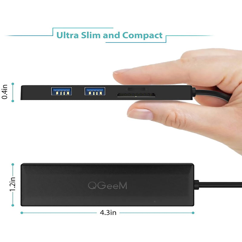 Uniqkart QG-UH05-2A 5 in 1 USB 3.0 Hub Multi-functional USB A Docking Station Ultra Slim Hub Compatible with SD/TF Card Slots/3 USB 3.0