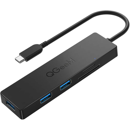 Uniqkart  QG-UH05-1C 0.17m 5 in 1 Type-C Hub Multi-Ports USB C Docking Station Ultra Slim Hub Compatible with SD/TF/3 USB3.0 for Laptops/Computers
