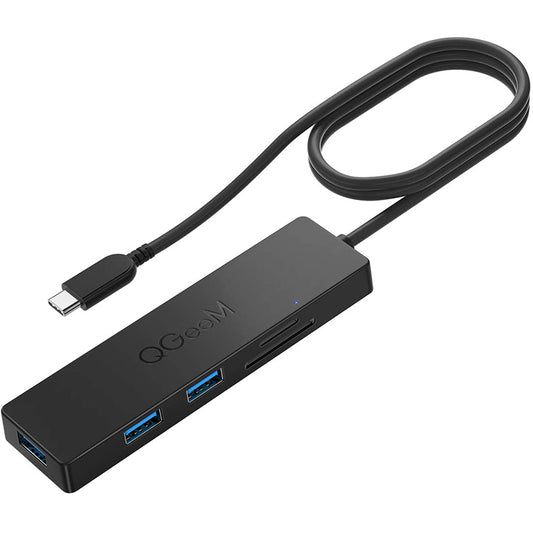 Uniqkart QG-UH05-2C 0.8m 5 in 1 Type-C Hub Multi-Ports USB C Docking Station Ultra Slim Hub Compatible with SD/TF/3 USB3.0