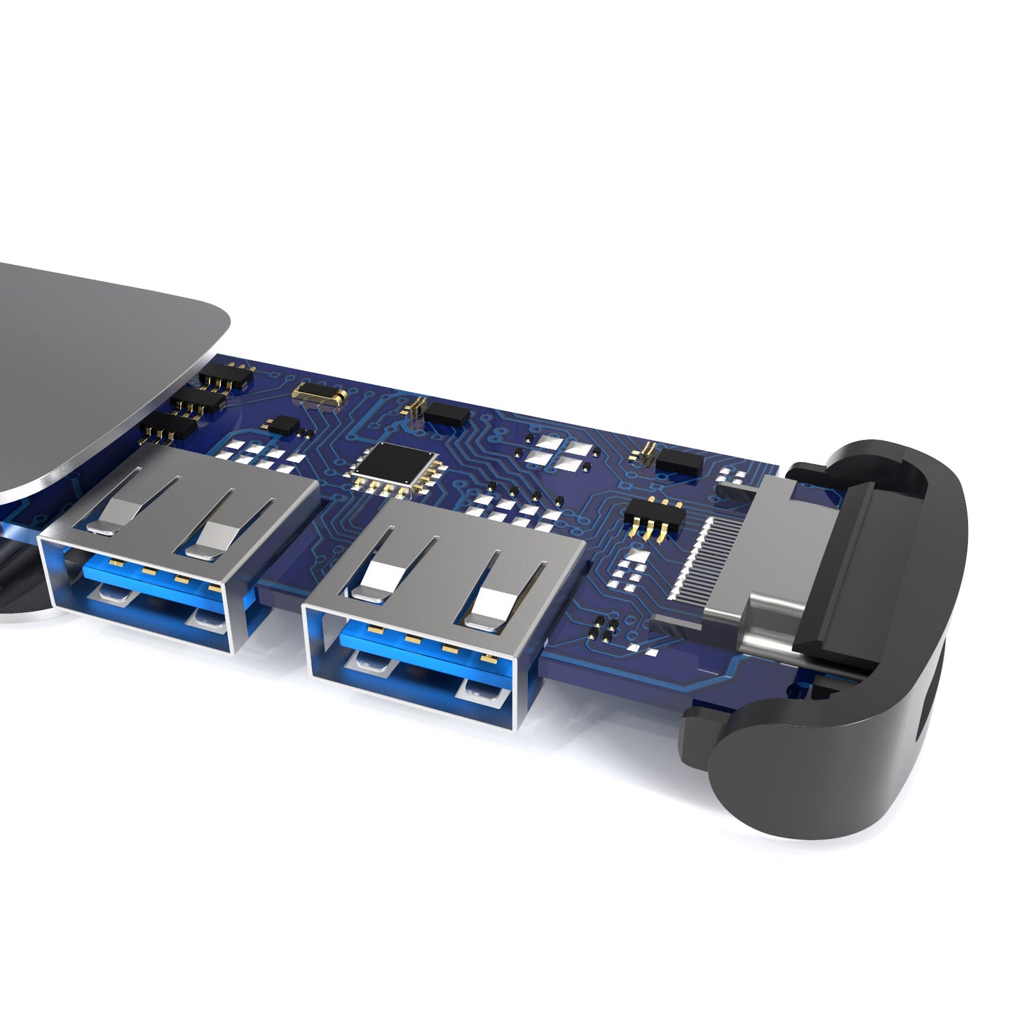BX4H-PD Type-C Docking Station 4 in 1 USB Hub Adapter Type-C to USB3.0 + USB2.0 + HD + Type-C Converter Support 4Kx2K/30Hz PD Fast Charging for Laptops