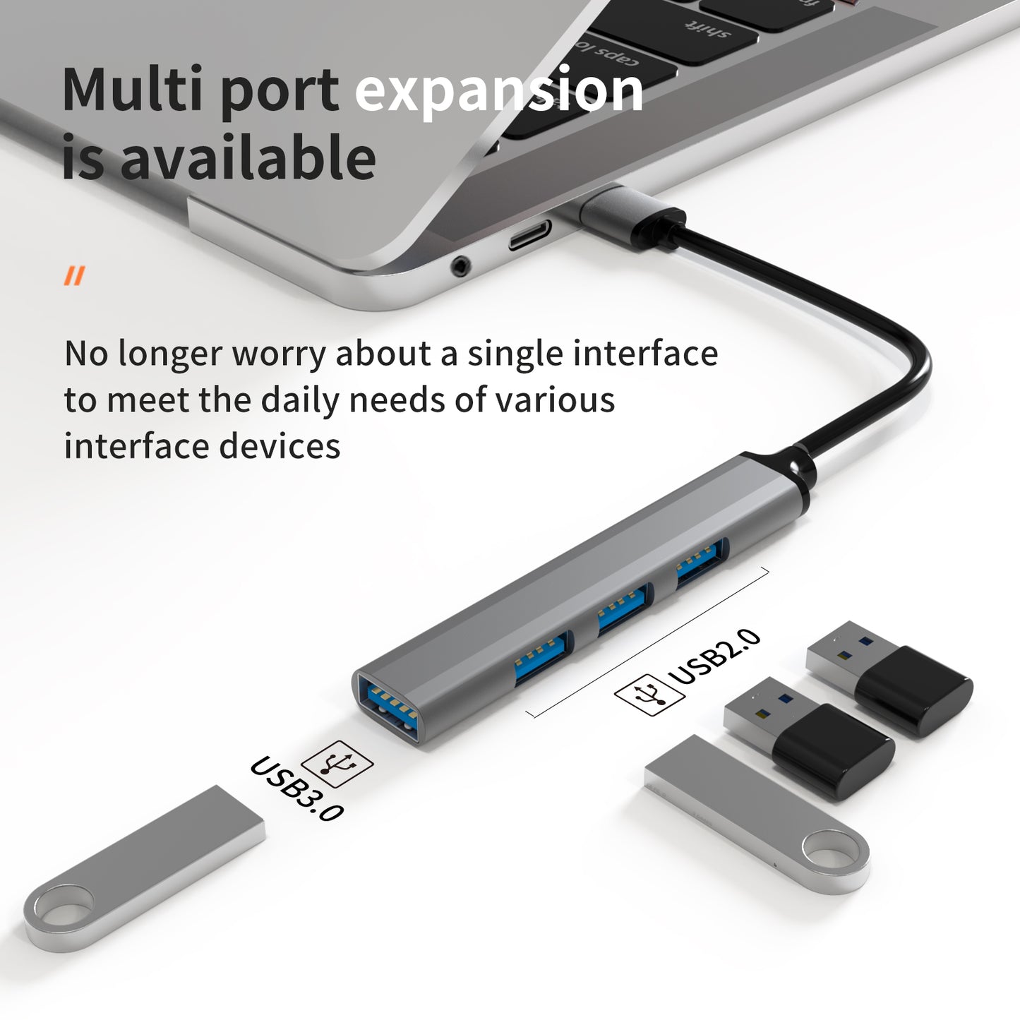 U4-A 4 in 1 USB Hub 3x USB 2.0 + 1x USB 3.0 Adapter 5Gbps High Speed Splitter