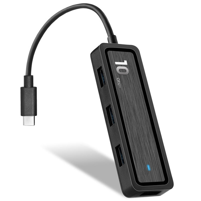 HU-002 Type C Hub Adapter 10Gbps High Speed Transmission Converter to 4xUSB 3.2 Ports and 2 Card Reader Slots Suitable for Computers Laptops