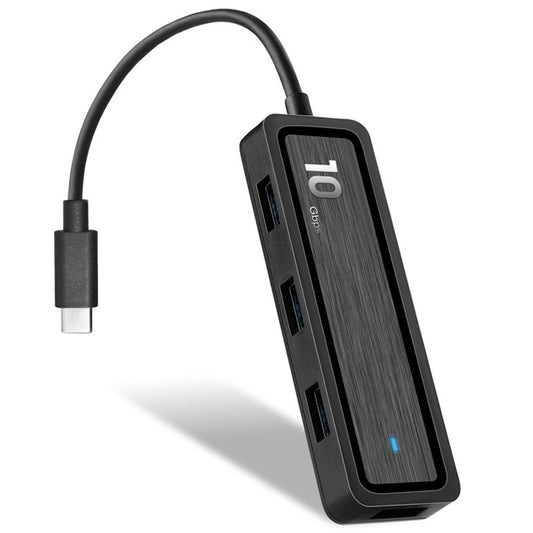 HU-002 Type C Hub Adapter 10Gbps High Speed Transmission Converter to 4xUSB 3.2 Ports and 2 Card Reader Slots Suitable for Computers Laptops