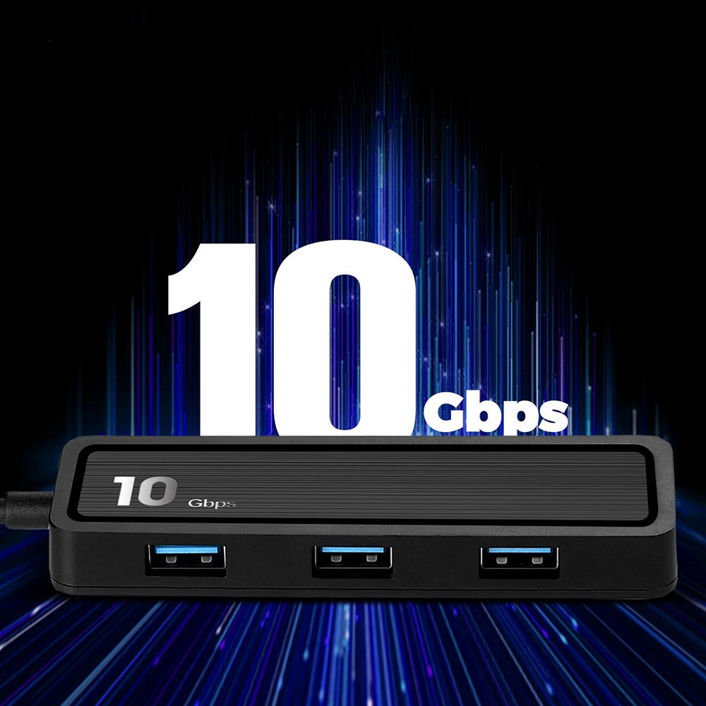 HU-002 Type C Hub Adapter 10Gbps High Speed Transmission Converter to 4xUSB 3.2 Ports and 2 Card Reader Slots Suitable for Computers Laptops