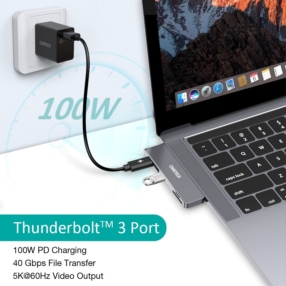 Choetech HUB-M14 for MacBook Air / Pro 7-in-1 USB-C Hub Type-C USB HD Port Adapter SD / TF Card Reader